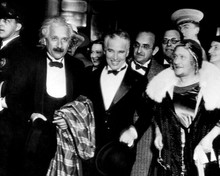 Charles Chaplin and Albert Einstein in tuxedos attend premiere 1931 8x10 photo