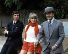 The New Avengers Gareth Hunt Joanna Lumley in short skirt Patrick Macnee 8x10