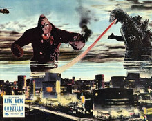 King Kong vs Godzilla 1962 artwork above Tokyo battling each other 8x10 photo