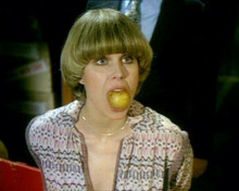 Joanna Lumley as Purdey with an apple in her mouth The New Avengers 8x10 photo