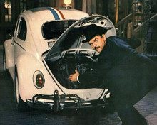 The Love Bug David Tomlinson opens Herbie VW Beetle hood 8x10 inch photo