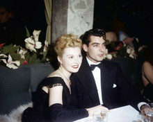 Fernando Lamas and Arlene Dahl sit together at Hollywood event 1950's 8x10 photo