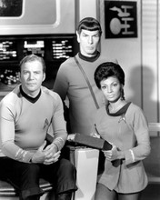 Star Trek TV series Kirk Spock & Uhura on Enterprise bridge 8x10 inch photo