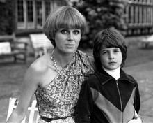 Joanna Lumley 1976 on set of The New Avengers with her son 8x10 inch photo
