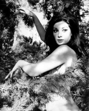 Edwige Fenech poses no clothes on covering herself with tree branch 8x10 photo