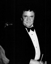 Johnny Cash circa 1990 in tuxedo attending award event 8x10 inch photo