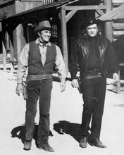 A Gunfight 1970 western Johnny Cash Kirk Douglas on set in town 8x10 inch photo