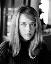 Jane Fonda beautiful portrait circa 1967 in black sweater long hair 8x10 photo