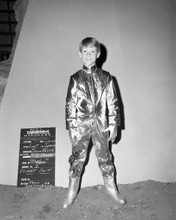 Lost in Space Billy Mumy wardrobe test in silver spacesuit 8x10 inch photo