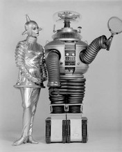 Lost in Space Dee Hartford as Verda poses with Robot 8x10 inch photo