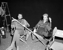Lost in Space Marta Kristen feet up on chair smokes cigarette between takes 8x10