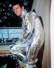 Lost in Space Mark Goddard in silver suit at controls of Jupiter 2 8x10 photo