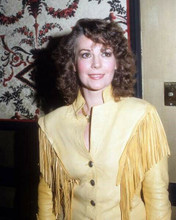 Natalie Wood candid 1980 pose in western fringe leather shirt 8x10 inch photo