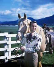 Alan Ladd Striking Pose With Horse From Original Transparency 8x10 Promotional Photo