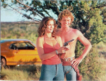 Bobbie Jo and the Outlaw original 7x10 inch photo Lynda Carter points gun