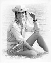 Bo Deresk sits in water on beach original 8x10 inch photo 10 1979