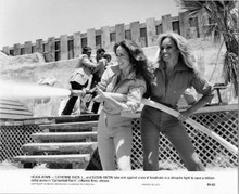 Cannonball Run II original 8x10 photo Susan Anton Catherine Bach with hose