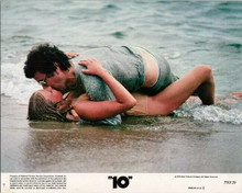 10 original 8x10 lobby card Bo Derek Dudley Moore kissing in surf