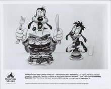 Goof Troop original 1992 8x10 photo Goofy and his son tuck in to dinner