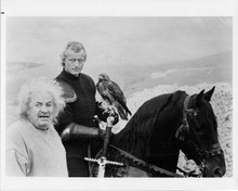 Ladyhawke original 8x10 inch photo Rutger Hauer on horse Leo McKern by his side
