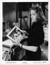 Lauren Bacall holds photograph original 8x10 inch photo re-release 1962 Cobweb