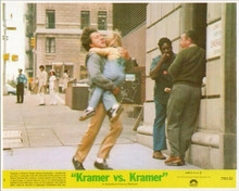 Kramer vs Kramer original 8x10 inch lobby card Dustin Hoffman runs with boy