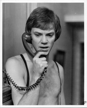 Malcolm McDowall beefcake bare chested on phone Oh Lucky Man 8x10 original