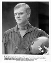 Malcolm McDowall holds helmet original 1982 8x10 inch photo Blue Thunder