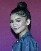 Zendaya smiling candid pose in blue shirt 8x10 inch photo