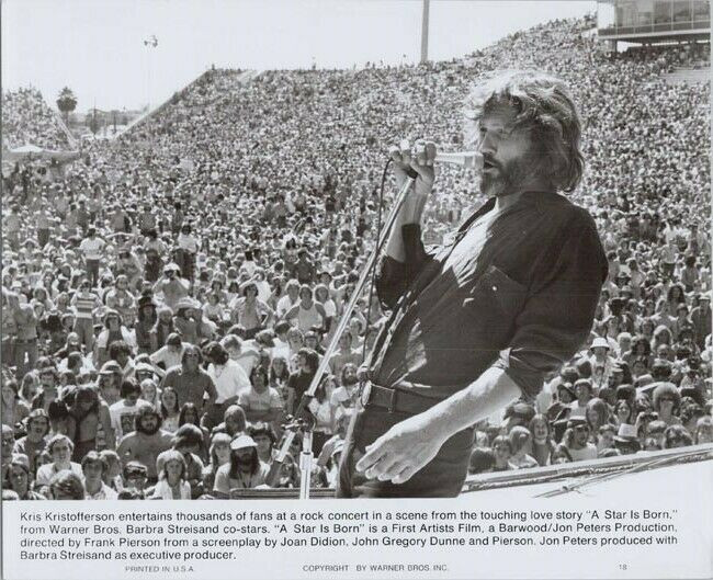 A Star Is Born Kris Kristofferson playing guitar and singing 8x10 Photo 