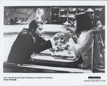 Pulp Fiction original 1994 8x10 photo John Travolta in diner with Uma Thurman