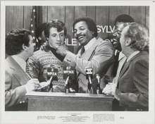Rocky original 1977 8x10 photo Carl Weathers Sylvester Stallone at press call