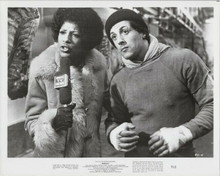 Rocky original 1977 8x10 photo Sylvester Stallone interviewed by news reporter