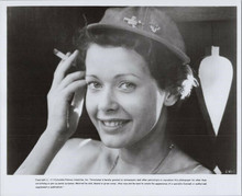 Sylvia Kristel original 1975 8x10 photo wearing hat smoking cigarette Emmanuelle