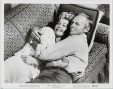 Tunnel of Love original 1965 8x10 photo Doris Day Richard Widmark cuddle on sofa