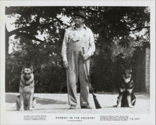 Sunday in the Country original 1974 8x10 photo Ernest Borgnine with rifle & dogs