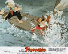 Walt Disney's Pinocchio 1970;s original 8x10 lobby card Geppetto Pinocchio raft