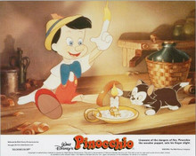 Walt Disney's Pinocchio original 1970's 8x10 lobby card Pinocchio with fire