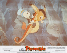 Walt Disney's Pinocchio original 1970's 8x10 lobby card Jiminy Cricket seahorse