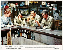 Never So Few Frank Sinatra Steve McQueen drink at bar original 8x10 lobby card