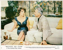 Never So Few original 8x10 lobby card Gina Lollobrigida Paul Henreid on sofa