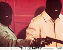 The Getaway 1972 original 8x10 lobby card Steve McQueen Al Lettieri wear masks