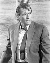 Gregory Peck looks dapper in suit and tie 1965 movie Mirage