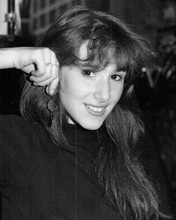 Tiffany smiling candid in black sweater late 1980's 8x10 inch photo