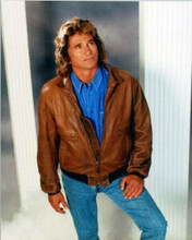 Michael Landon 1984 portrait in leather jacket Highway to heaven 8x10 inch photo