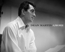Dean Martin in white shirt in recording studio 1953 That's Amore 8x10 inch photo