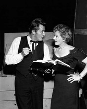 The Night of the Hunter Robert Mitchum Shelley Winters on set with script 8x10