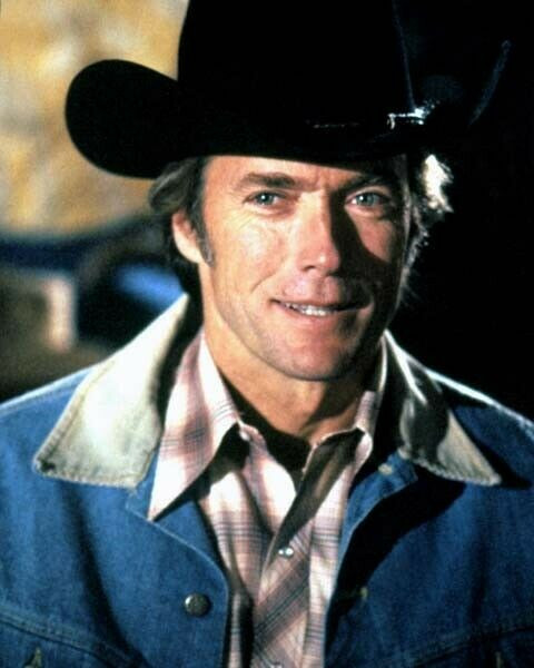 Clint eastwood smiling portrait in 