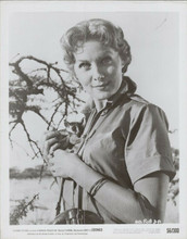 Rhonda Fleming original 1956 8x10 photo Odongo safari movie with small creature