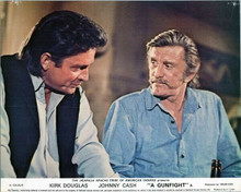 A Gunfight 1970 Johnny Cash & Kirk Douglas talk in saloon bar 8x10 inch photo